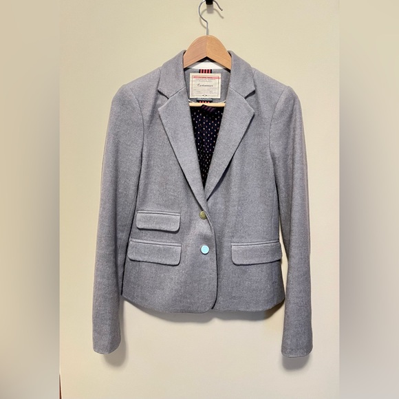 Anthropologie Cartonnier Gray Wool Blazer with Gold Buttons - Picture 3 of 8